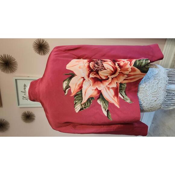 Jackets & Blazers - NWT August Silk open blazer jacket pinky red floral 100 sik timeless 4 EEE23